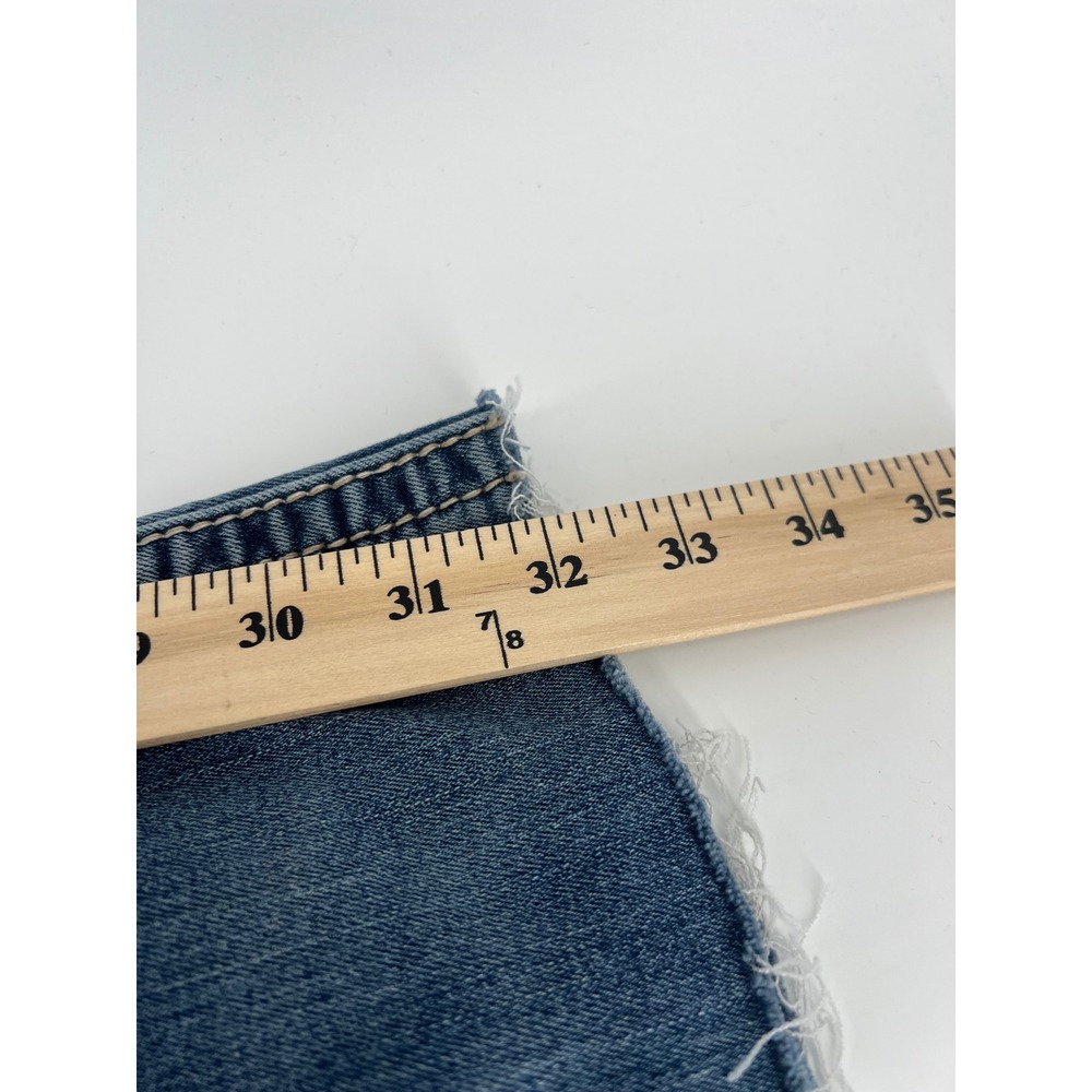 Miss Me Standard Boot Jeans 26 Wing Back Pocket Rhinestone Raw Hem Medium Wash - Picture 10 of 10
